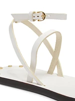Fara Leather Flat Sandals