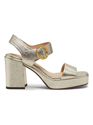 Brianne 90MM Metallic Leather Platform Sandals