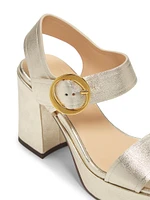 Brianne 90MM Metallic Leather Platform Sandals