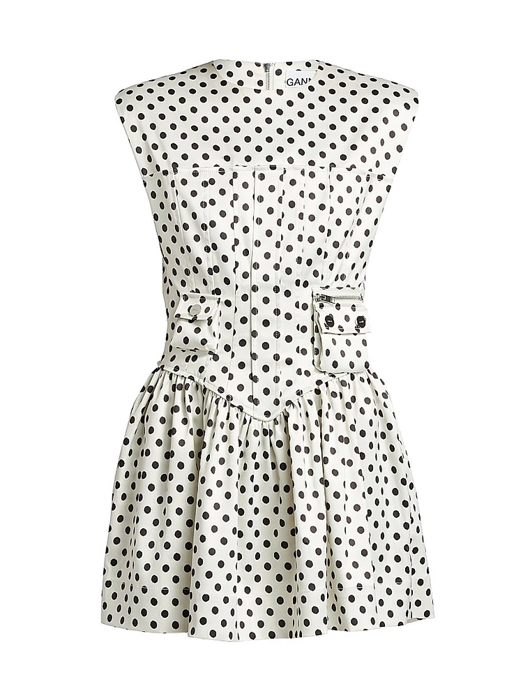 Polka Dot Satin Corset Minidress