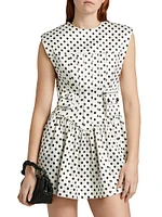 Polka Dot Satin Corset Minidress