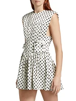 Polka Dot Satin Corset Minidress