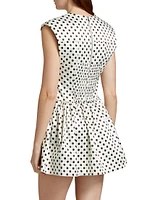 Polka Dot Satin Corset Minidress
