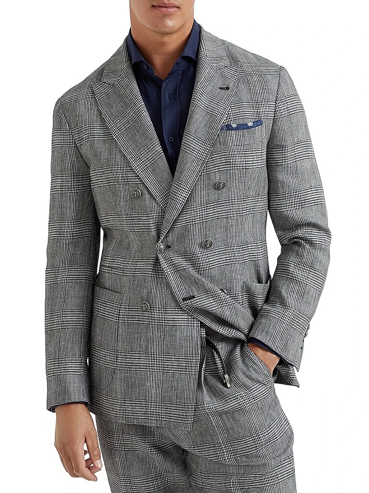 Prince of Wales One and a Half Breasted Deconstructed Blazer