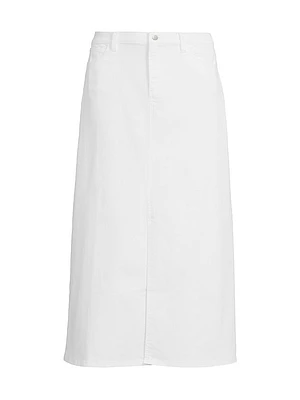 Denim Straight Midi-Skirt