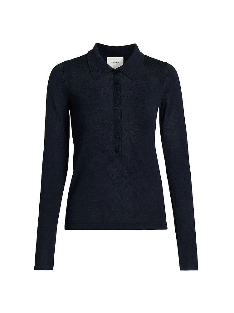 Wool Knit Polo Shirt