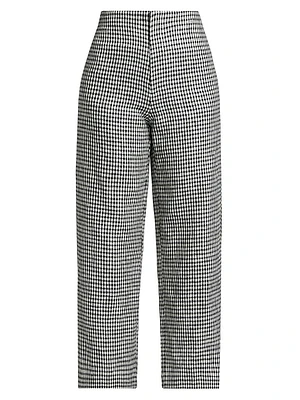 Joni Gingham Linen Crop Pants