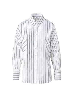 Stripe Poplin Cotton Shirt