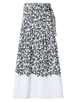 Daisy Print Midi-Skirt
