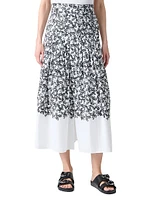Daisy Print Midi-Skirt