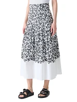 Daisy Print Midi-Skirt