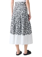 Daisy Print Midi-Skirt