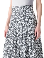 Daisy Print Midi-Skirt