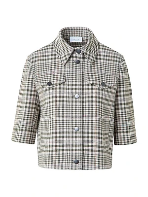 Plaid Cropped Shirt Jacket