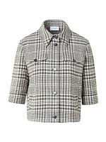 Plaid Cropped Shirt Jacket