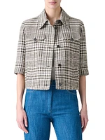Plaid Cropped Shirt Jacket