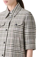 Plaid Cropped Shirt Jacket