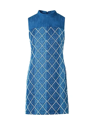 Jacquard Denim Sheath Minidress