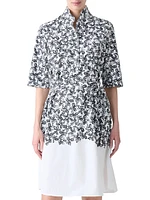 Floral Cotton Poplin Shirtdress