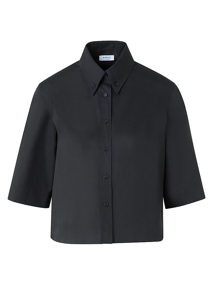 Cotton Poplin Boxy Blouse