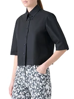 Cotton Poplin Boxy Blouse