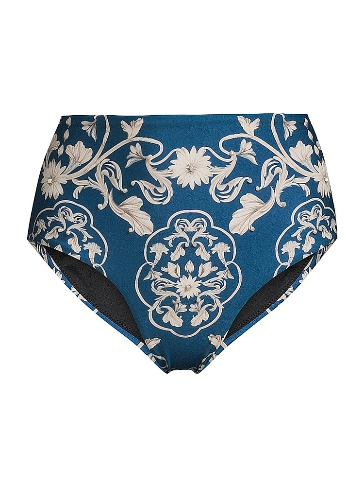 Magenta Ribbons High-Waisted Bikini Bottom