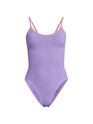 Pamela Crinkle-Effect One-Piece Swimsuit