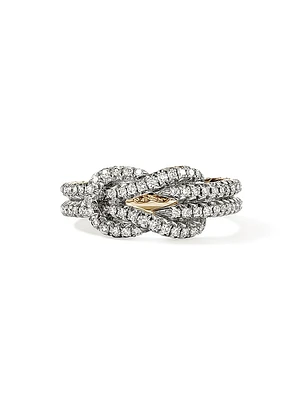 Love Knot Two-Tone 14K Gold & 0.48 TCW Diamond Ring