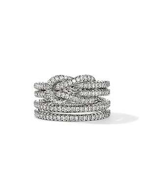 Love Knot Sterling Silver & 0.99 TCW Diamond Ring
