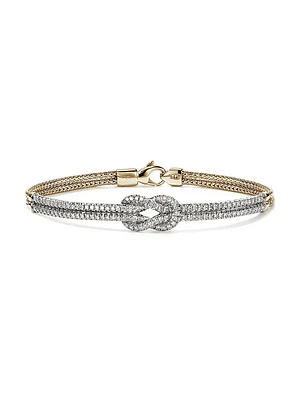 Love Knot Two-Tone 14K Gold & TCW Diamond Bracelet