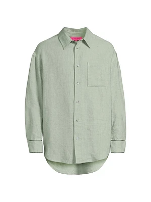 Chambray Button-Front Shirt