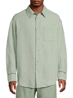 Chambray Button-Front Shirt