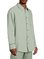 Chambray Button-Front Shirt