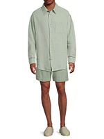 Chambray Button-Front Shirt