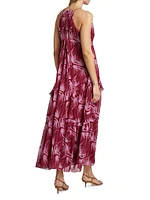 Boa Abstract Chiffon Midi-Dress