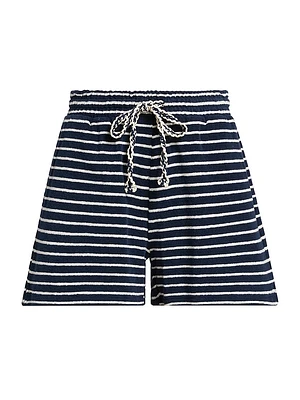 Teddy Striped Cotton Terry Shorts