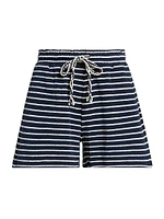 Teddy Striped Cotton Terry Shorts