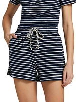 Teddy Striped Cotton Terry Shorts
