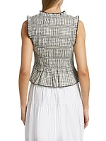 Martine Gingham Cotton-Blend Blouse