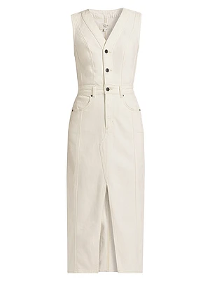 Westwood Stretch Denim Sleeveless Midi-Dress