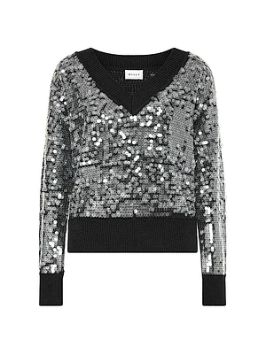 Ilaria Sequined V-Neck Sweater