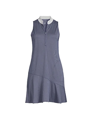 Izzy Micro-Dot Front-Zip Minidress