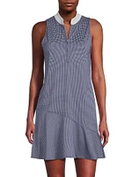 Izzy Micro-Dot Front-Zip Minidress