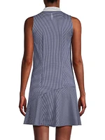 Izzy Micro-Dot Front-Zip Minidress