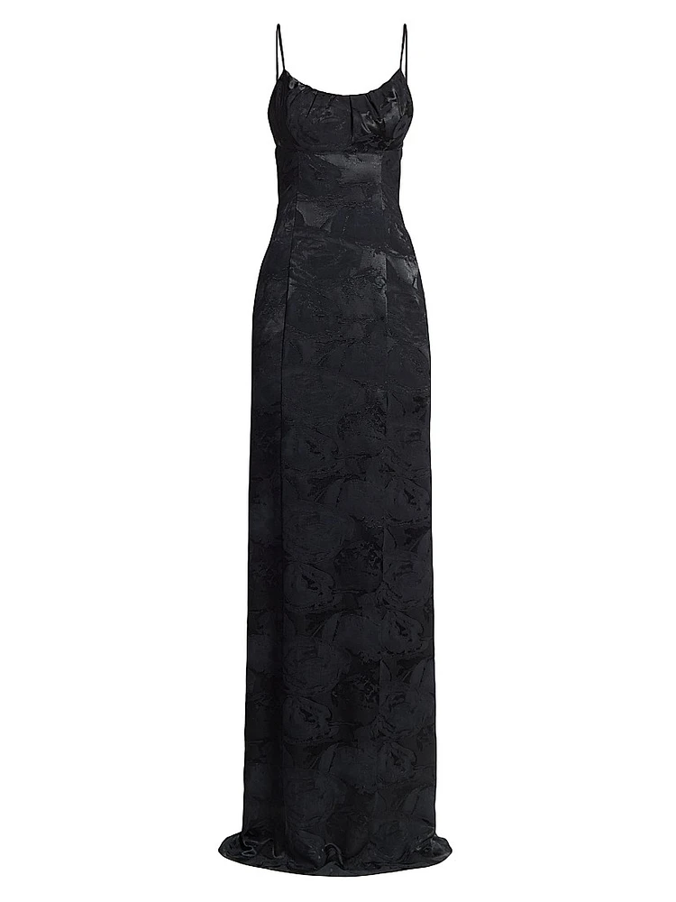 Dirios Floral Jacquard Maxi Dress