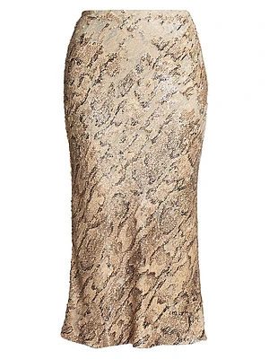 Separ Sequined Snakeskin Skirt