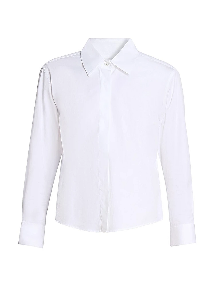 Clavini Poplin Button-Front Shirt