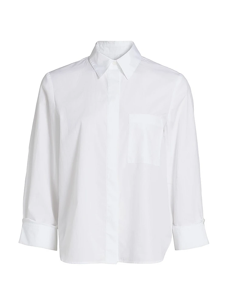 Boyfriend Cotton Patch Pocket Shirt