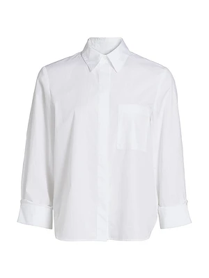 Boyfriend Cotton Patch Pocket Shirt