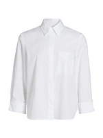 Boyfriend Cotton Patch Pocket Shirt